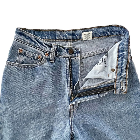 Vintage 90s Levi’s 512 Slim Fit Tapered Leg 7 MED/27" Waist Blue Jeans Denim - Picture 4 of 11